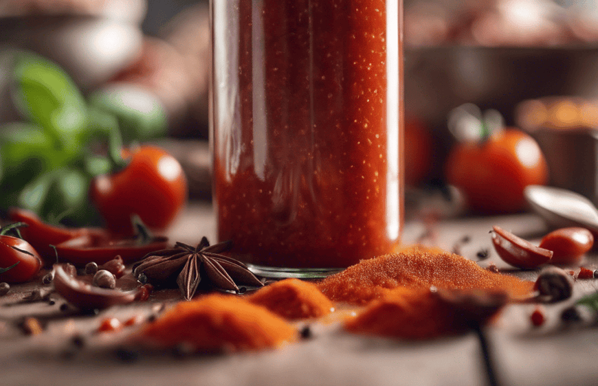 Gewürze und Tomatensauce