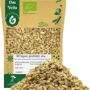 OmVeda BIO Ingwerstücke für Tee, Smoothie, Küche | 200g