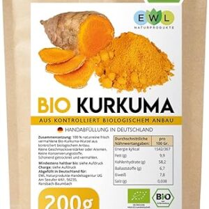 EWL Naturprodukte Bio Kurkuma Pulver, 200g