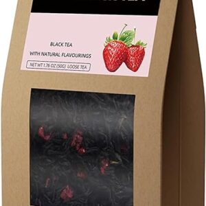 HANFANGLING Erdbeer Schwarztee, Naturreiner Loser Tee
