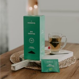 J. Hornig Bio Grüntee, Premium Pyramidenteebeutel, 25 Stück