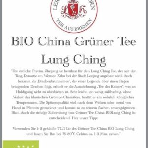 Lerbs & Hagedorn, BIO Lung Ching Grüner Tee 1kg