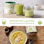 Matcha Pulver 210g - Latte mit Kokosmilch, Weizengras