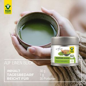 Raab Vitalfood Bio Matcha-Grüntee, Vegan, 30g