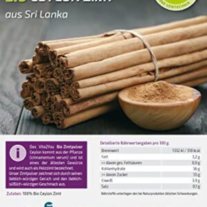 Vita2You Bio Ceylon Zimtpulver – 500g Premium Qualität
