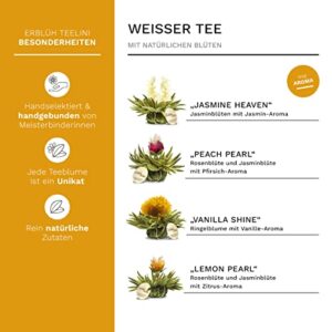 Creano ErblühTeelini Geschenkset mit Teeglas, 8 Teeblumen