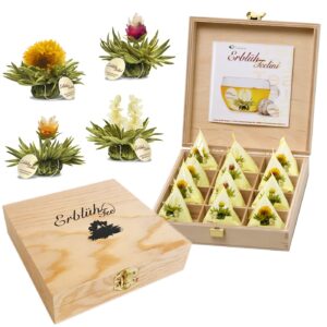 Creano Teelini Teeblumen-Geschenkset, 4 Sorten, 12 Stück