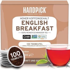 Handpick, Englischer Frühstückstee, 100 robuste Teebeutel
