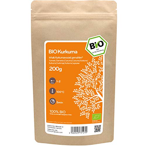 amapodo Bio Kurkuma Pulver 200g - Goldene Milch