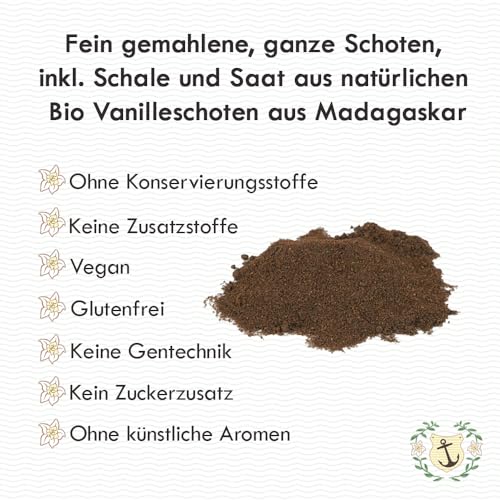 Vanille Shop Hamburgisches Genusskontor Bio Bourbon Vanillepulver aus Madagaskar