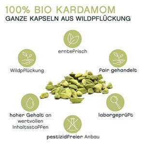 BIO Grüner Kardamom ganz, handverlesen, 100g