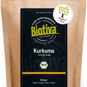 Biotiva Kurkuma-Pulver 1kg - 3% Curcumin Gehalt