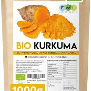 EWL Bio Kurkuma Pulver, kontrolliert, aus Deutschland 1kg
