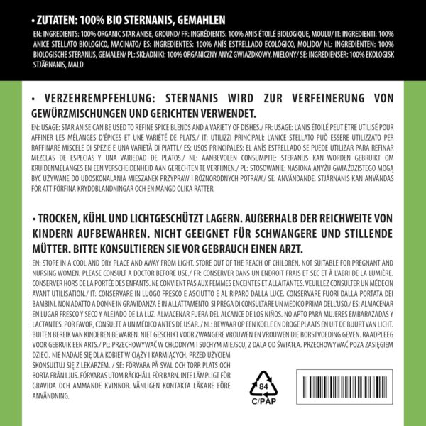 Alpi Nature BIO Sternanis gemahlen, 125g naturrein