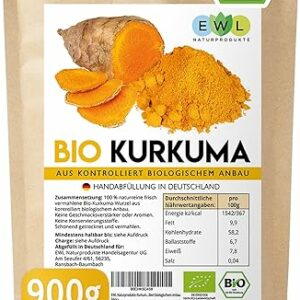 EWL Bio Kurkuma Pulver, 900g fein gemahlen