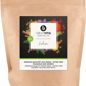 GreatVita Bio Kurkuma Pulver, 100% natürlich, 250g