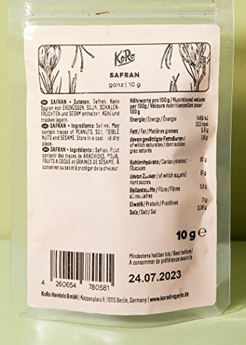 KoRo Safran ganz 10 g - Vielseitiges Gewürz