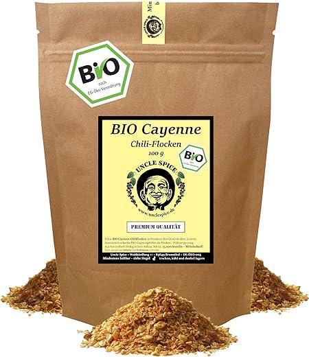 Uncle Spice BIO Cayennepfeffer Chiliflocken 100g – 15.000 Scoville