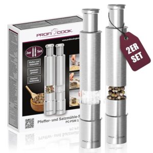 ProfiCook Salz- und Pfeffermühlen Set Edelstahl