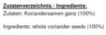 Rajah Koriandersamen zum Würzen - 1x50g