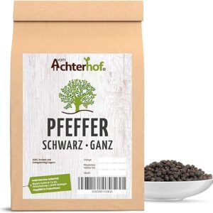 Achterhof Schwarzer Pfeffer ganz, 250g für Pfeffermühle