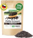 Schwarzer Pfeffer ganze Körner, 550g, vielseitig, handabgefüllt