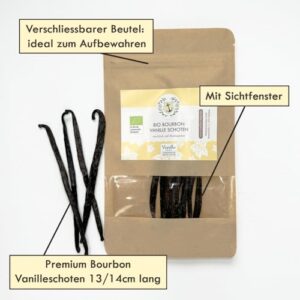 Vanille Shop Hamburgisches Genusskontor Bio Bourbon Vanilleschoten Premium aus Madagaskar
