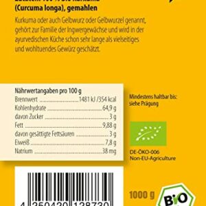 Wohltuer Bio Kurkuma Pulver Vorratspackung, 1000g